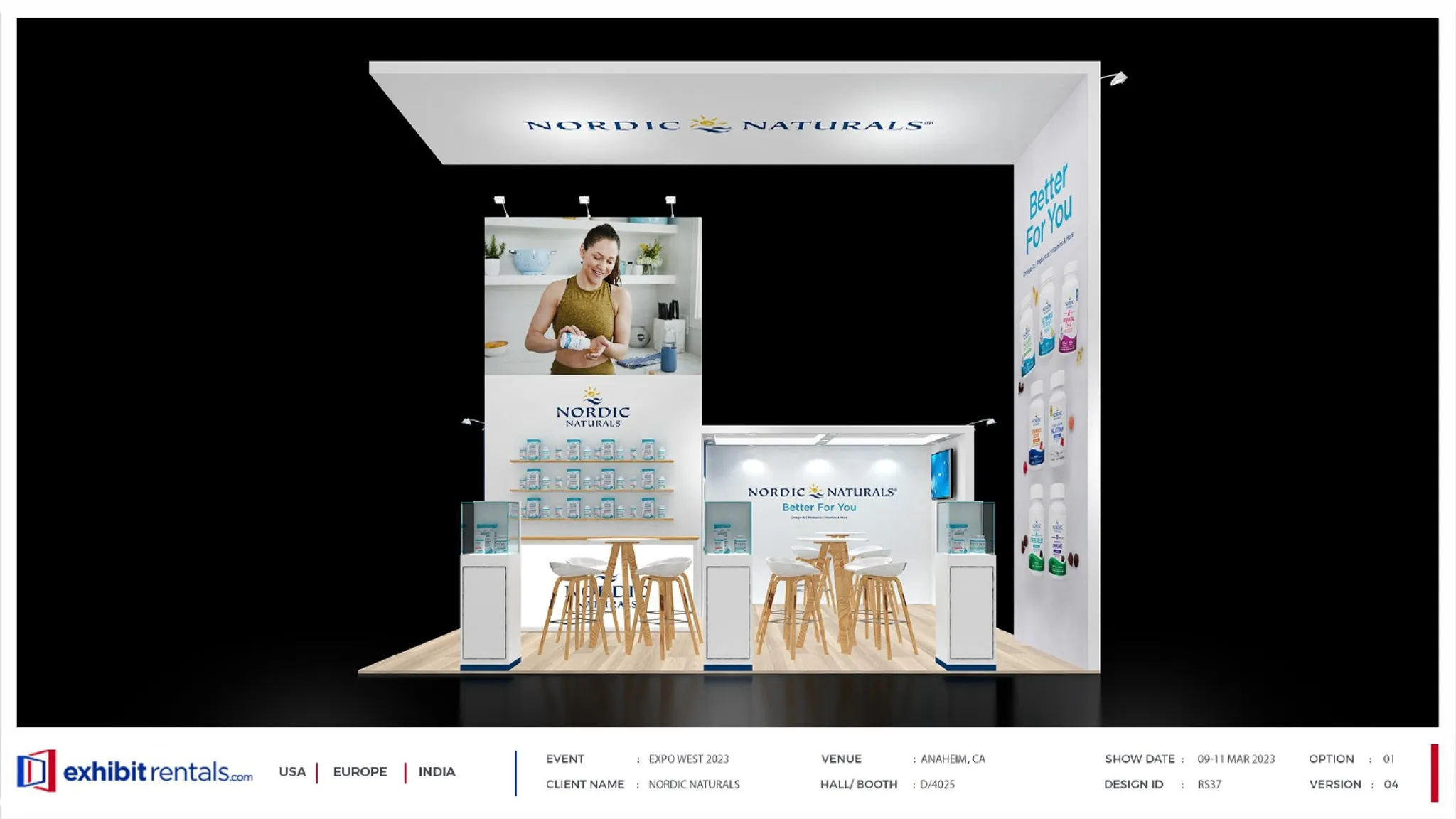 20x20 Peninsula booth design by Exhibit-Rentals